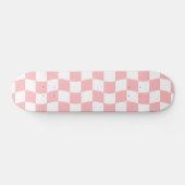 Giralrosa Retro-Schachbrett-Muster Skateboard (Horizontal)