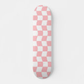 Giralrosa Retro-Schachbrett-Muster Skateboard (Vorne)