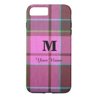 Giralrosa Tartan kariert personalisiert iPhone 8 Plus/7 Plus Hülle