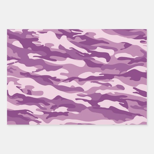 Giralrosa und Lila Camouflage Camouflage Muster Geschenkpapier Set (Vorderseite 3)