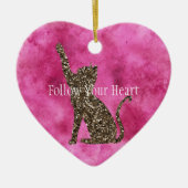 Giralrosa und Rose Wirbel und Glitzer Keramik Ornament (Vorne)