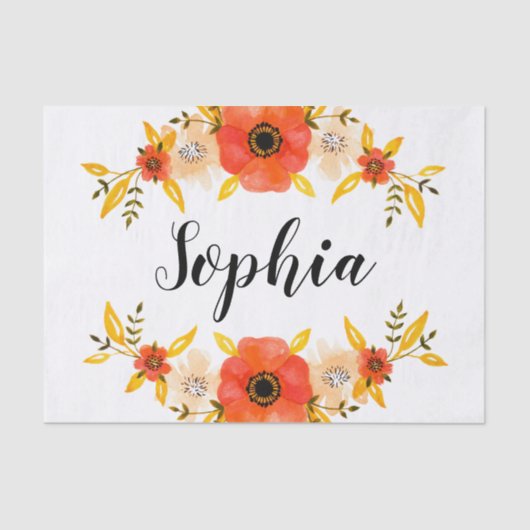 Giralrosa und weiße Schneeflocken Weihnachtsmuster Seidenpapier (Vorderseite)