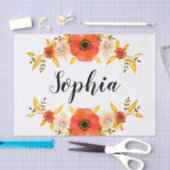 Giralrosa und weiße Schneeflocken Weihnachtsmuster Seidenpapier (Handwerk)