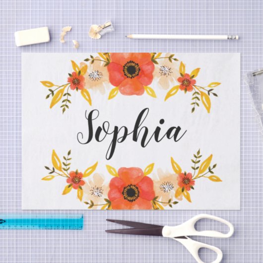 Giralrosa und weiße Schneeflocken Weihnachtsmuster Seidenpapier (Handwerk)