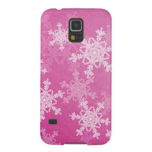 Giralrosa und weiße Weihnachtsschneeflocken Galaxy S5 Hülle