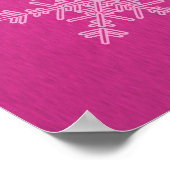 Giralrosa und weiße Weihnachtsschneeflocken Poster (Ecke)