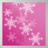 Giralrosa und weiße Weihnachtsschneeflocken Poster (Vorne)