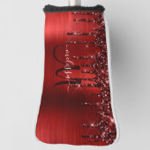 Giralroter Glitzer Brush Metal Monogram Golf Headcover (Rotieren 90)