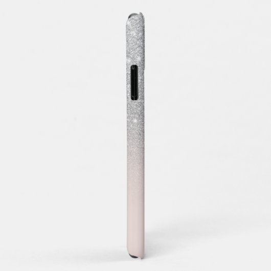 Giralsilber Glitzer ombre Glitzern mit Monogramm Case-Mate iPhone Hülle (Hinten/Rechts)