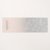 Giralsilber Glitzer ombre pink mit Monogramm Yogamatte (Vorderseite (Horizontal))