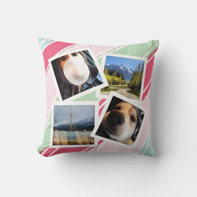 Giralstreifen 4 Random Instagram Foto 2 Seiten Kissen (Vorderseite)