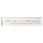 Giraltypografie Kupfergold-Zuhause Namensplakette (Vorderseite)