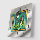 Giraluhr-Uhr des asiatischen Anime-Cartoon Quadratische Wanduhr (Winkel)