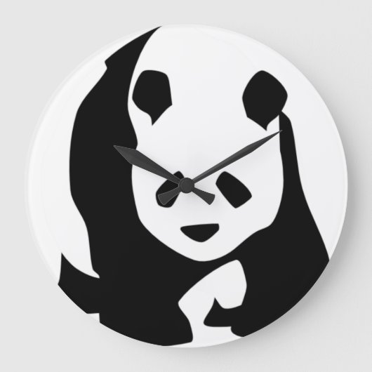 Girant Panda Round Wall Clock Große Wanduhr (Vorderseite)