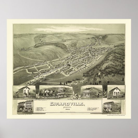 Girardville, PA Panoramic Map - 1889 Poster (Vorne)