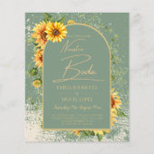 Girasoles Bilingües Boda Rústica en Verde Salvia Flyer (Vorne)
