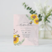 Girasoles de Invitación de Boda Económica Bilingüe (Stehend Vorderseite)