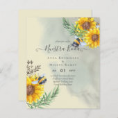 Girasoles de Invitación de Boda Económica Bilingüe (Vorne/Hinten)