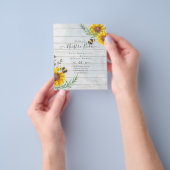 Girasoles de Invitación de Boda Económica Bilingüe Flyer (Gruppe)