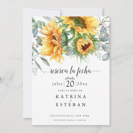 Girasoles de otoño rústicos Save the Date (Vorderseite)