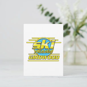 Girdwood Alaska 80er Ski-Logo Postkarte