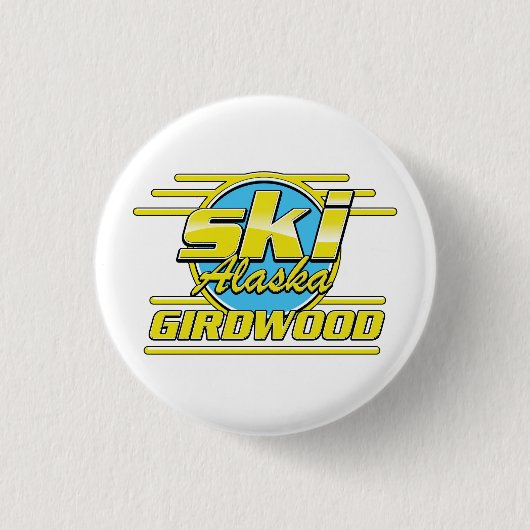Girdwood Alaska 80er-SkigeLogo Button (Vorderseite)
