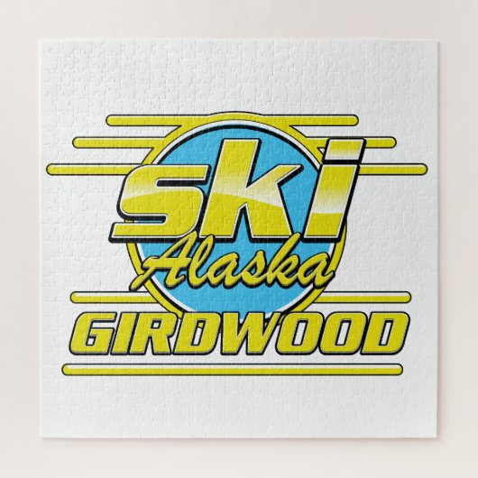 Girdwood Alaska 80er-SkigeLogo Puzzle (Vertikal)