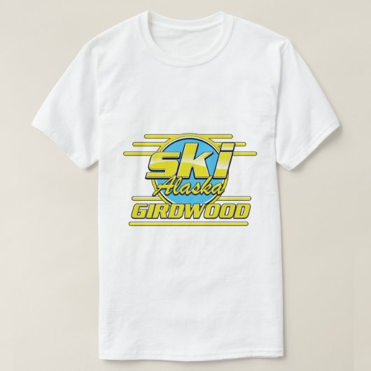 Girdwood Alaska 80er-SkigeLogo T-Shirt (Design vorne)