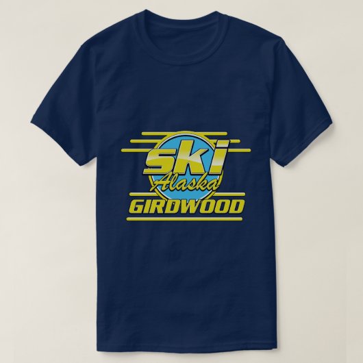 Girdwood Alaska 80er-SkigeLogo T-Shirt (Design vorne)