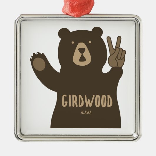 Girdwood Alaska Peace Bear Ornament Aus Metall (Vorne)