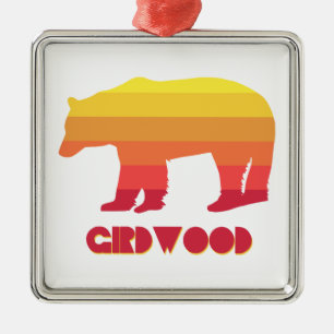 Girdwood Alaska Rainbow Bear Ornament Aus Metall