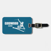 Girdwood Alaska Skifahrer Gepäckanhänger (Vorderseite horizontal)
