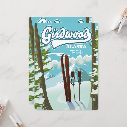 Girdwood Alaska zum Skifahren (Vorderseite/Rückseite Beispiel)