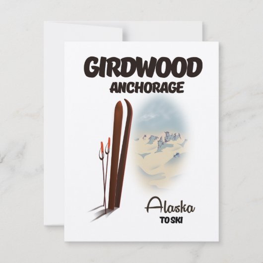 Girdwood-Verankerung Alaska Skiposter (Vorderseite)