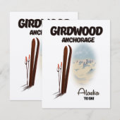 Girdwood-Verankerung Alaska Skiposter (Vorne/Hinten)