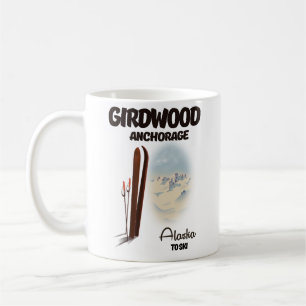 Girdwood-Verankerung Alaska Skiposter T - Shirt Kaffeetasse