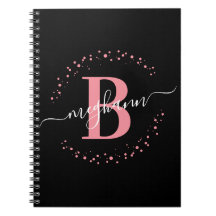 Girendy Pink Black Name Monogram Script