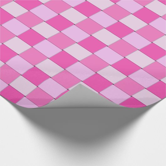 Girered Pink Woven Pattern Geschenkpapier (Ecke)