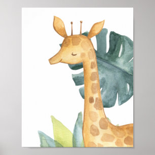 Girffe Safari Jungle Baby Kinderzimmer Print Poster