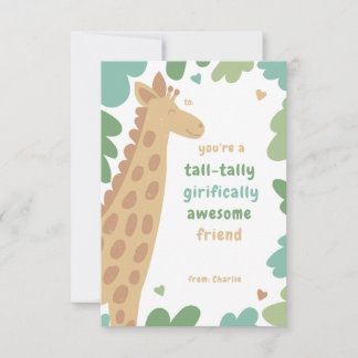 Giriffic Giraffe Classroom Valentine Card Karte