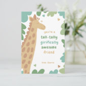 Giriffic Giraffe Classroom Valentine Card Karte (Stehend Vorderseite)