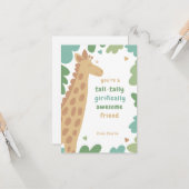 Giriffic Giraffe Classroom Valentine Card Karte (Vorderseite/Rückseite Beispiel)