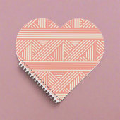 Girinine Blush rosa Geometrisches Muster Herz Notizblock