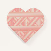 Girinine Blush rosa Geometrisches Muster Herz Notizblock (Vorderseite)