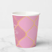 Girl 10. Geburtstag Pink Gold Glitzer Pappbecher (Links)