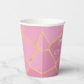 Girl 10. Geburtstag Pink Gold Glitzer Pappbecher (Rechts)