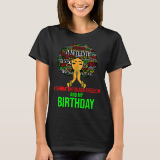 Girl 19. Juni feiert Freiheit und Geburtstag T-Shirt