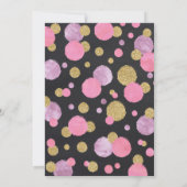 Girl 1. Geburtstag Einladung Pink & Gold Confetti (Rückseite)