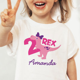 Girl 2. Geburtstag Baby Dinosaur Personalisiertes Baby T-shirt