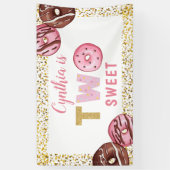 Girl 2. Geburtstag Zwei Sweet Donuts Party Banner (Vertikal)